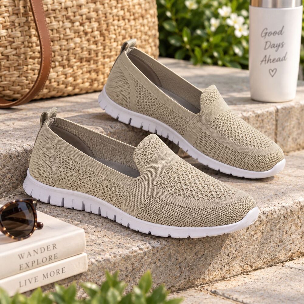 Cole Haan ZeroGrand W20355 Womens 9.5 B Rye Stitchlite Knit Slip On Loafers